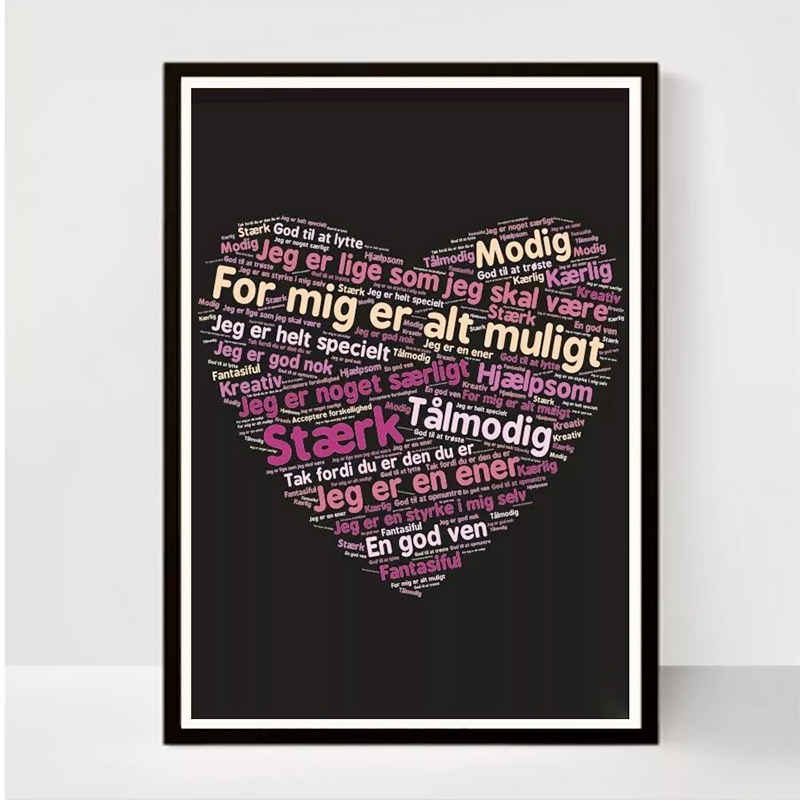 Inspirerende plakat med positive bekræftelser til børn