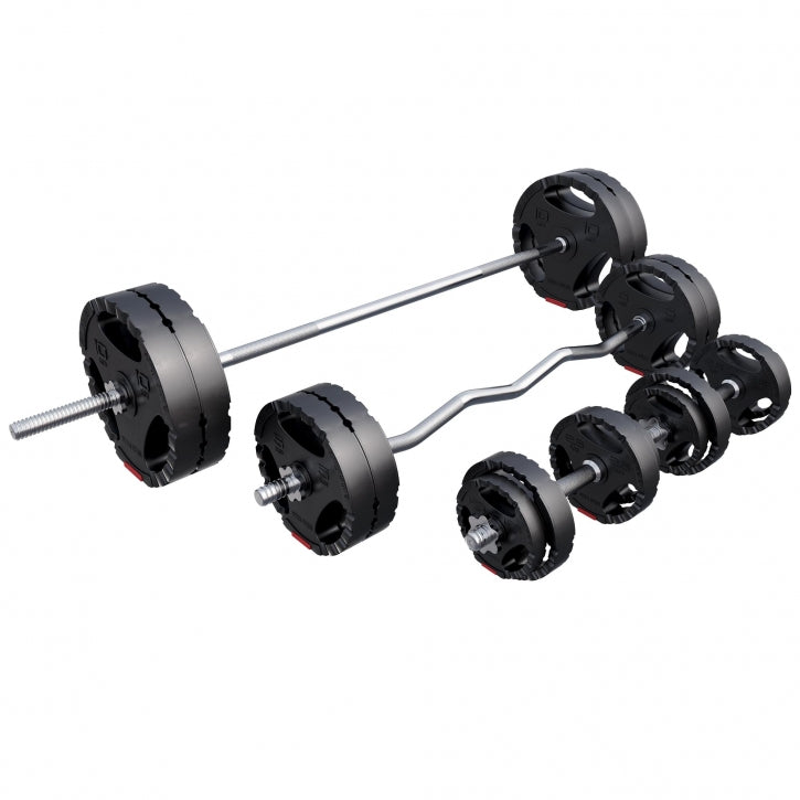 100 kg vægtstangsæt med grip til hjemmetræning