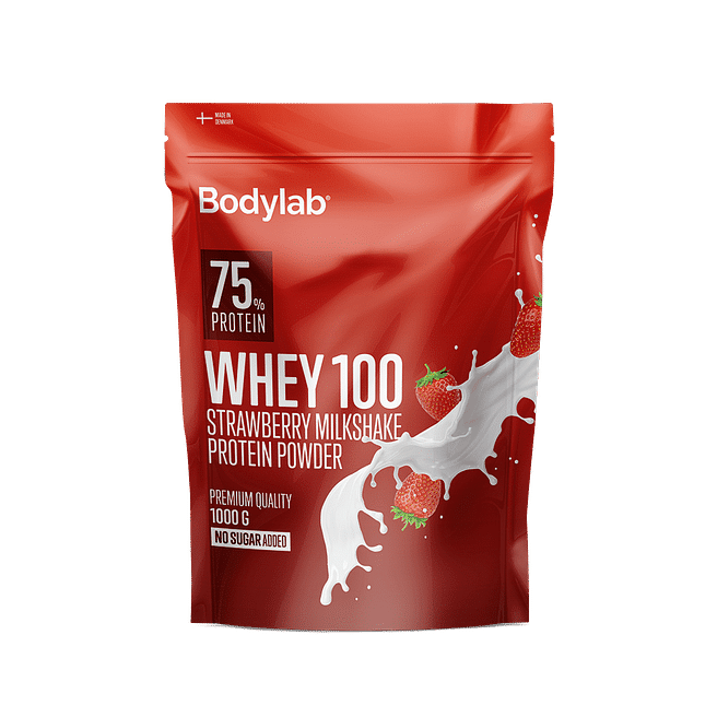 BODYLAB WHEY 100 (1 KG) - JORDBÆRMILKSHAKE TILBUD!