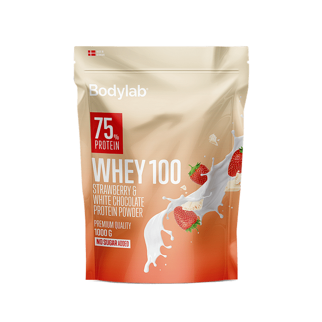 BODYLAB WHEY 100 (1 KG) - JORDBÆR HVID CHOKOLADE TILBUD