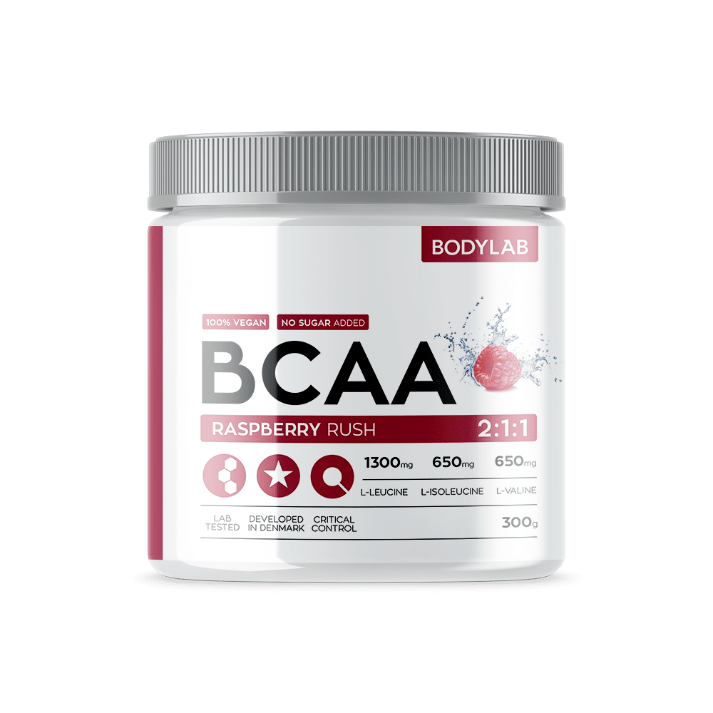 BodyLab BCAA Instant Hindbær Rush (300g) - Træningsboost!