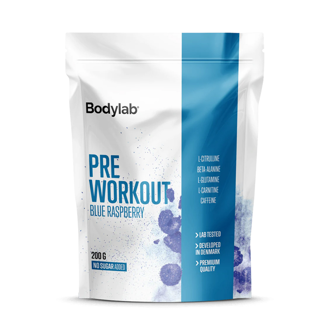 BodyLab Pre Workout - Blå Hindbær (200g) Tilbud!