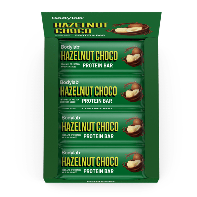 Bodylab Proteinbar (12 x 55 g) - Hasselnød Chokolade Tilbud
