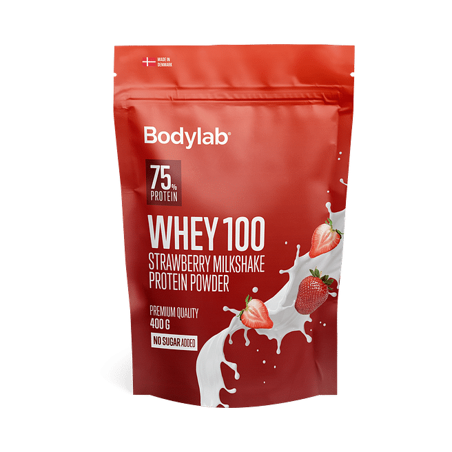 Bodylab Whey 100 (400 g) - Jordbær Milkshake Tilbud!