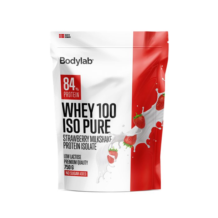 Bodylab Whey 100 ISO PURE Jordbær Milkshake - 750 g