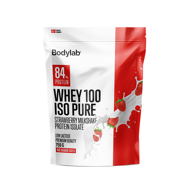 Bodylab Whey 100 ISO Pure (750 g) - Jordbær Milkshake Tilbud!