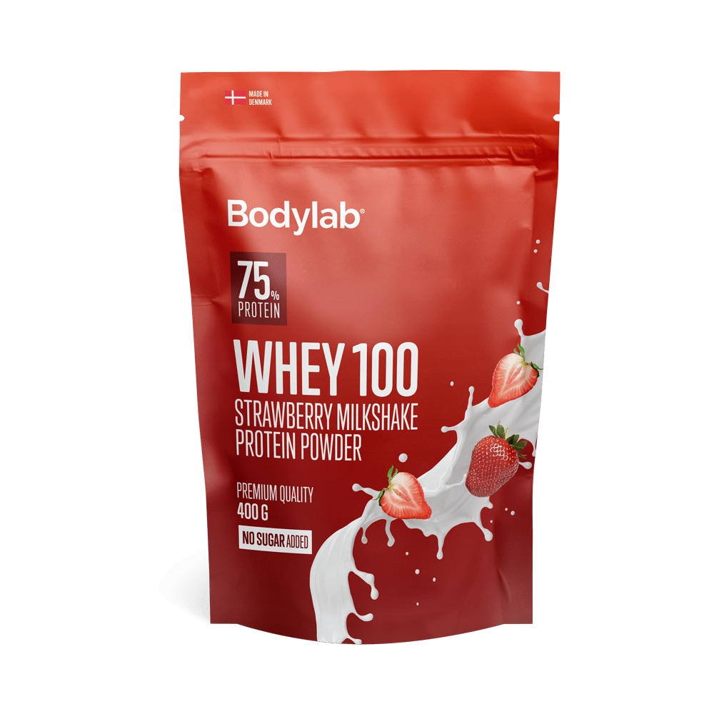 Bodylab Whey 100 Proteinpulver - Jordbær Milkshake (400g)