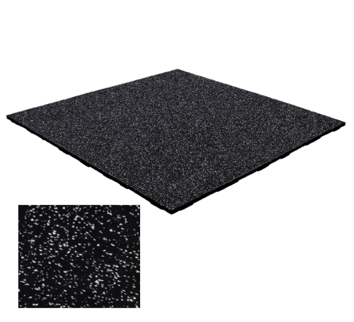 Connect tile -  20mm gulv - 100x100 cm. -  med nister - Sort