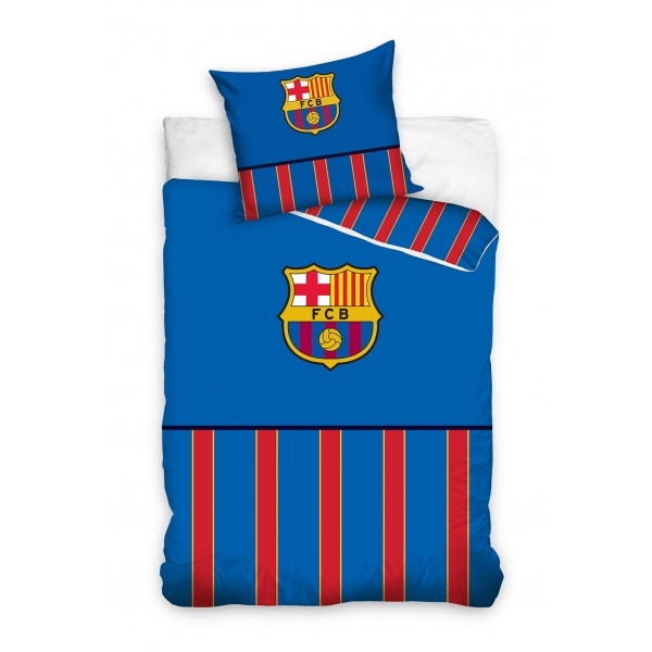 FC Barcelona sengetøjssæt - blåt med klublogo - 140x200 cm