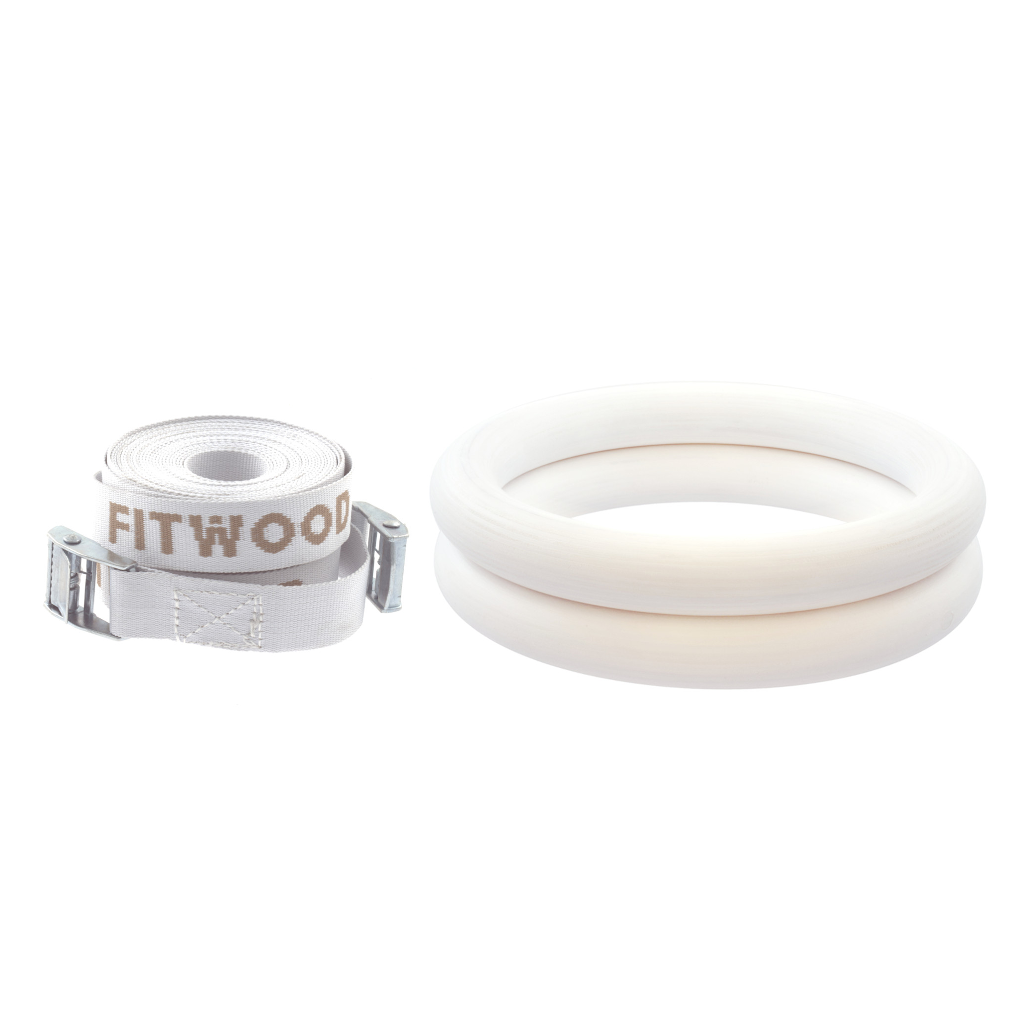 FitWood ULPU Gymnastikringe 28mm - Hvid & Strop Tilbud!