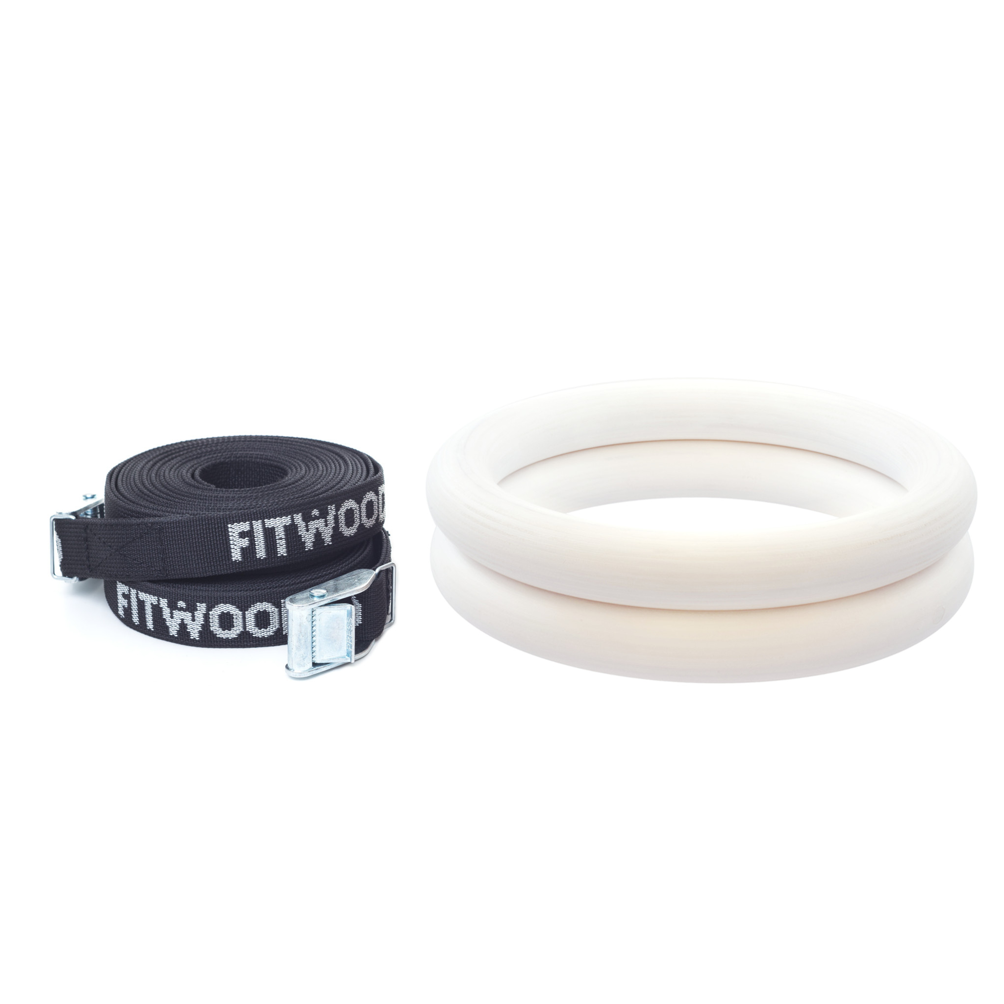 FitWood ULPU Gymnastikringe – Hvid/Sort Træningsudstyr