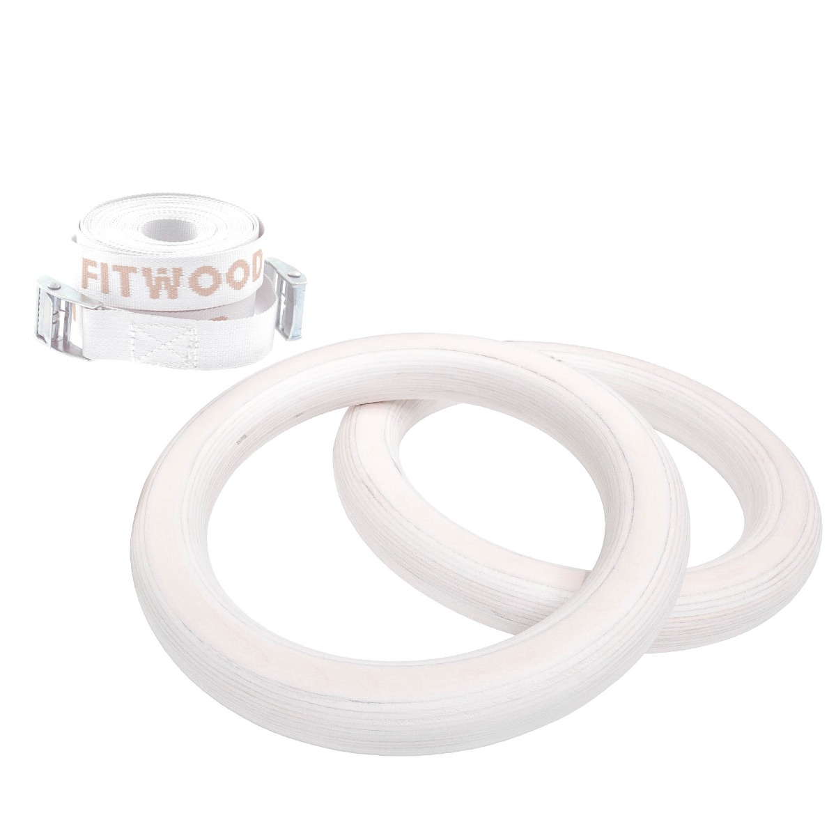 FitWood ULPU MINI Gymnastikringe - Hvid Strop Tilbud