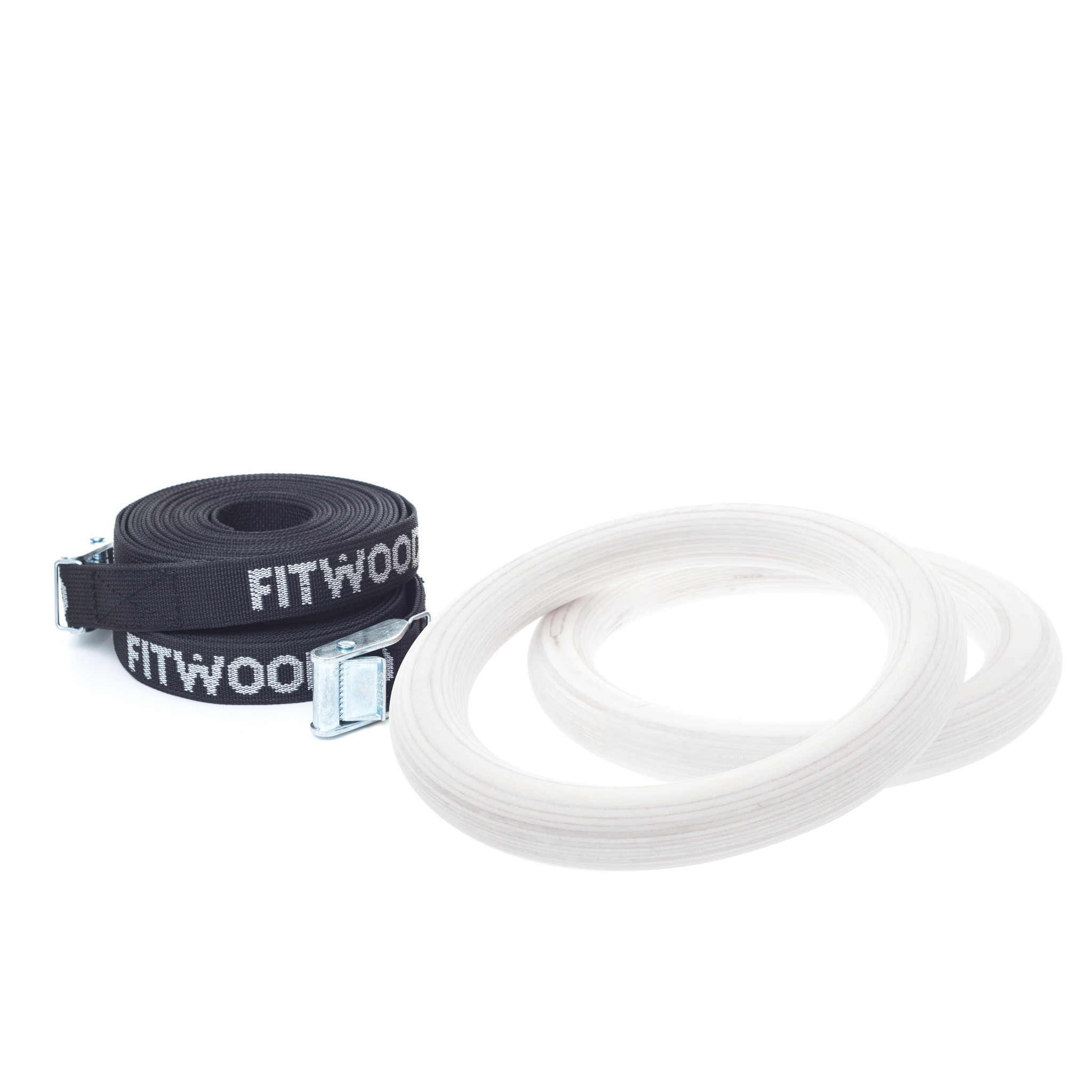 FitWood ULPU MINI Gymnastikringe - Styrketræning Hvid/Sort