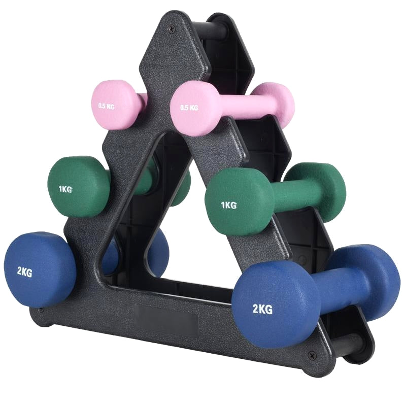 Effektiv opbevaring med håndvægtstativ til aerobic vægte