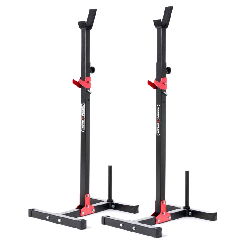 Hjemme squat rack med skiveholdere - kompakt og justerbart