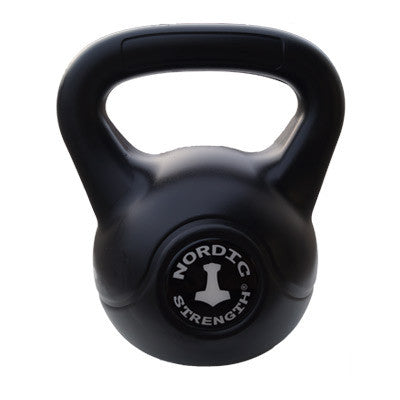 Kettlebell 6 kg - Sort plast til hjemmetræning på tilbud!
