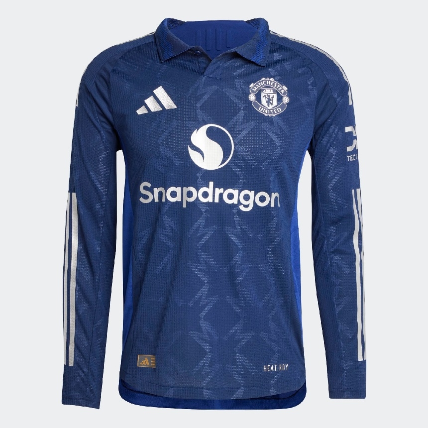 Manchester United ude trøje L/S 2024/25 - aut. med spillernavn