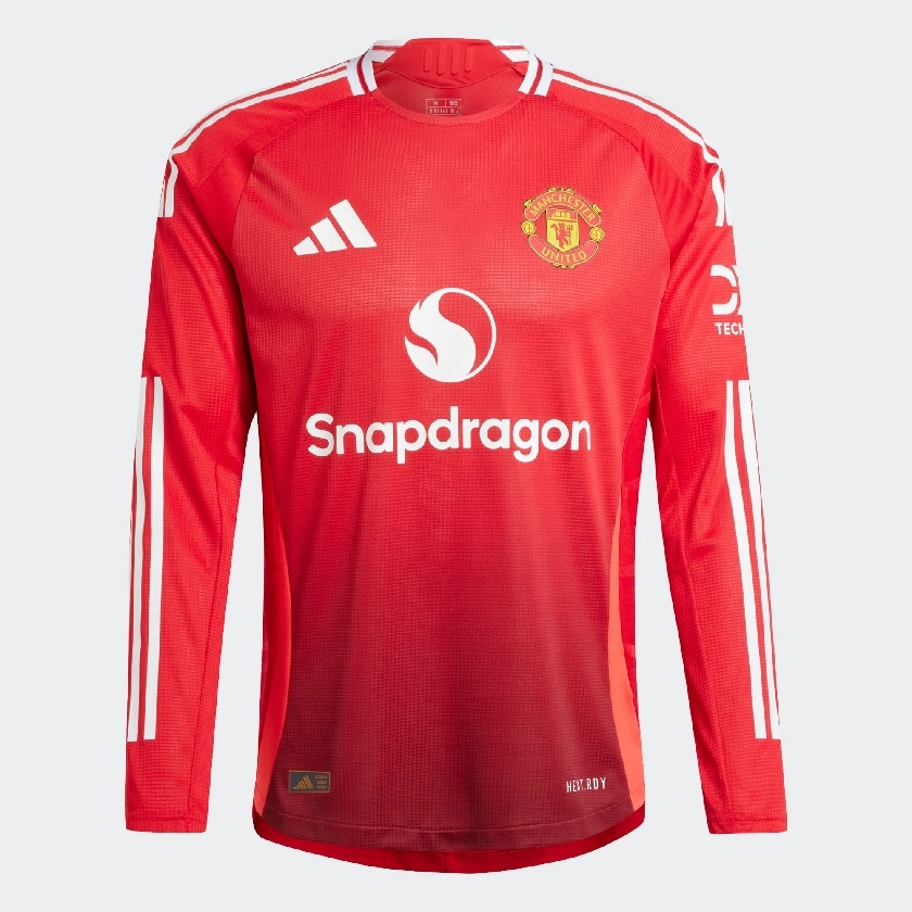 Manchester United hjemme trøje L/S 2024/25 - autentisk med navn