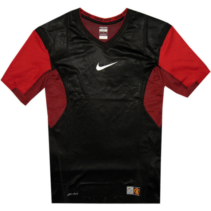 Manchester United Vapor Neck Top 2010/11 – Rød-Sort Udsalg