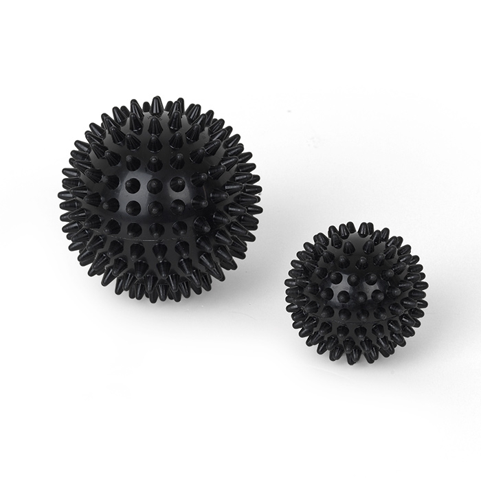 Nubret massagebold til træning og afslapning - 9 cm (Sort)