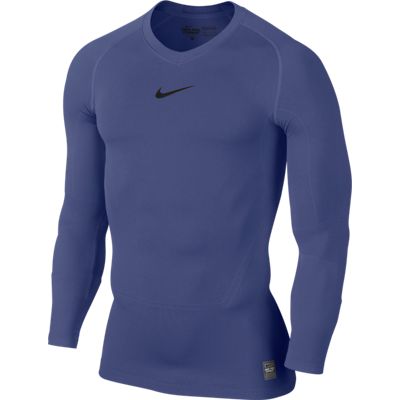 Nike kompressionstrøje L/S - navy på tilbud!