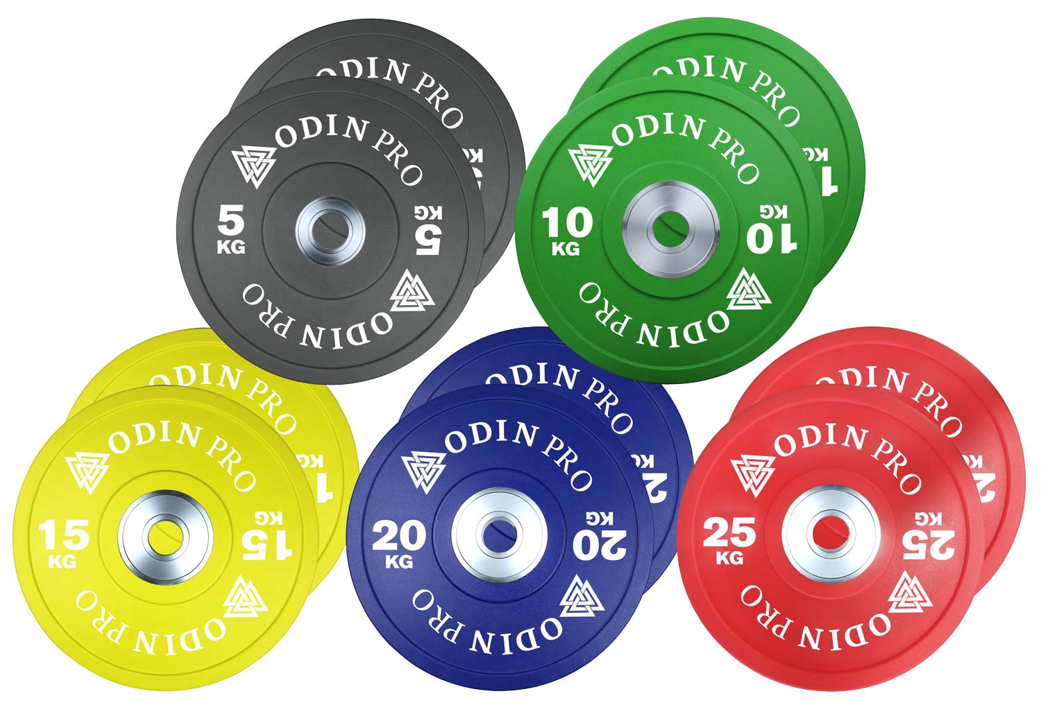 Odin PRO Bumper Plates Vægtskivepakke (150kg) - Tilbud!