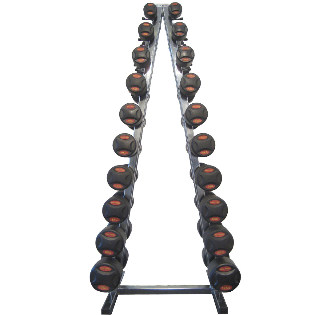 Peak Fitness -  1-. inkl. Chrome Stativ  - Gummi - 10 kg