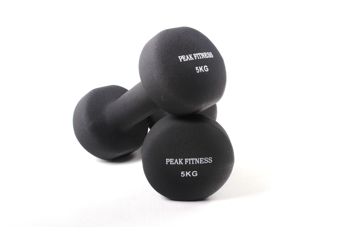 Peak Fitness -  2 x  Håndvægt - Neopren - 5 kg