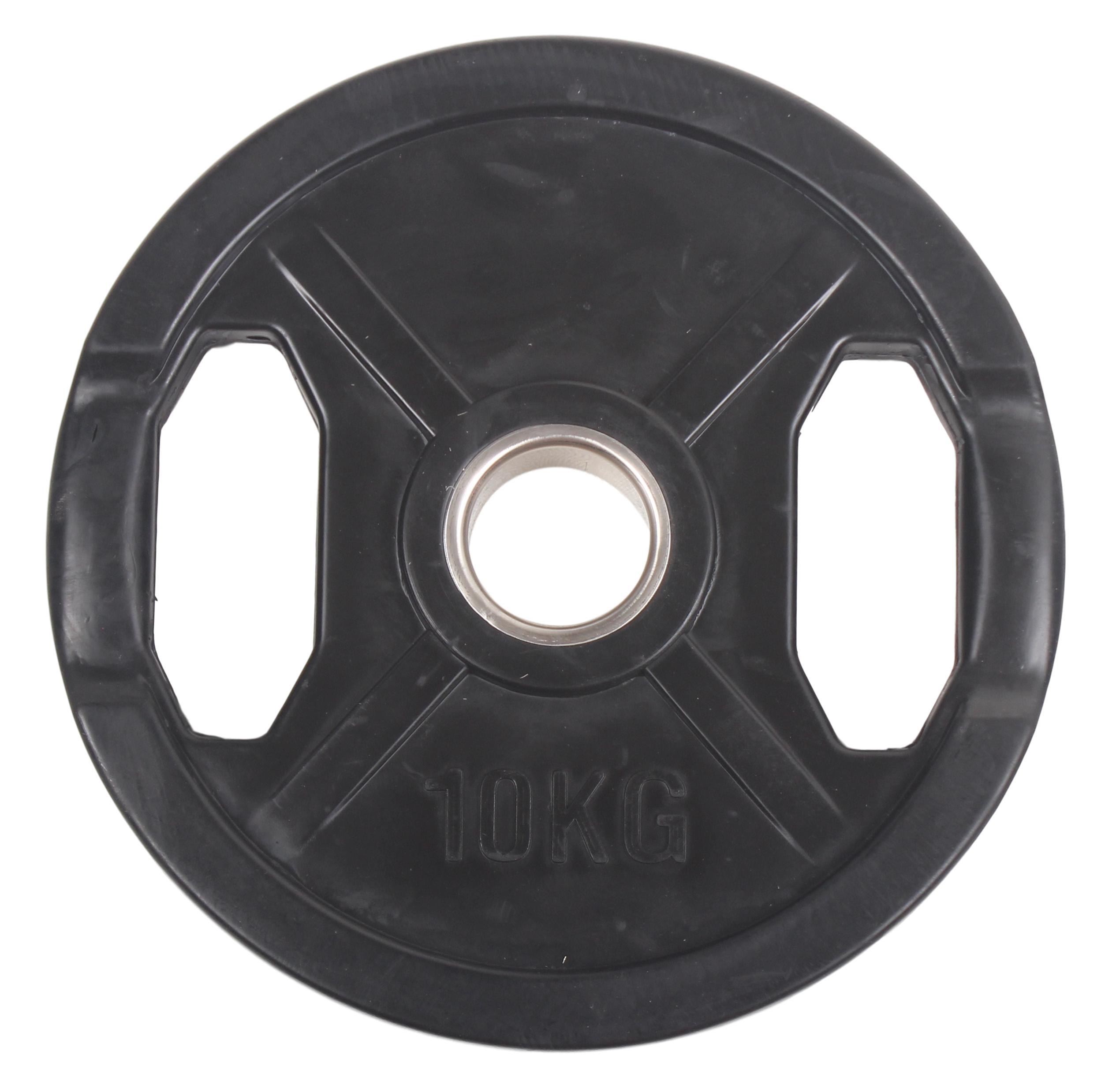 Peak Fitness -  50 mm vægtskive   - Gummi - 10 kg - Sort