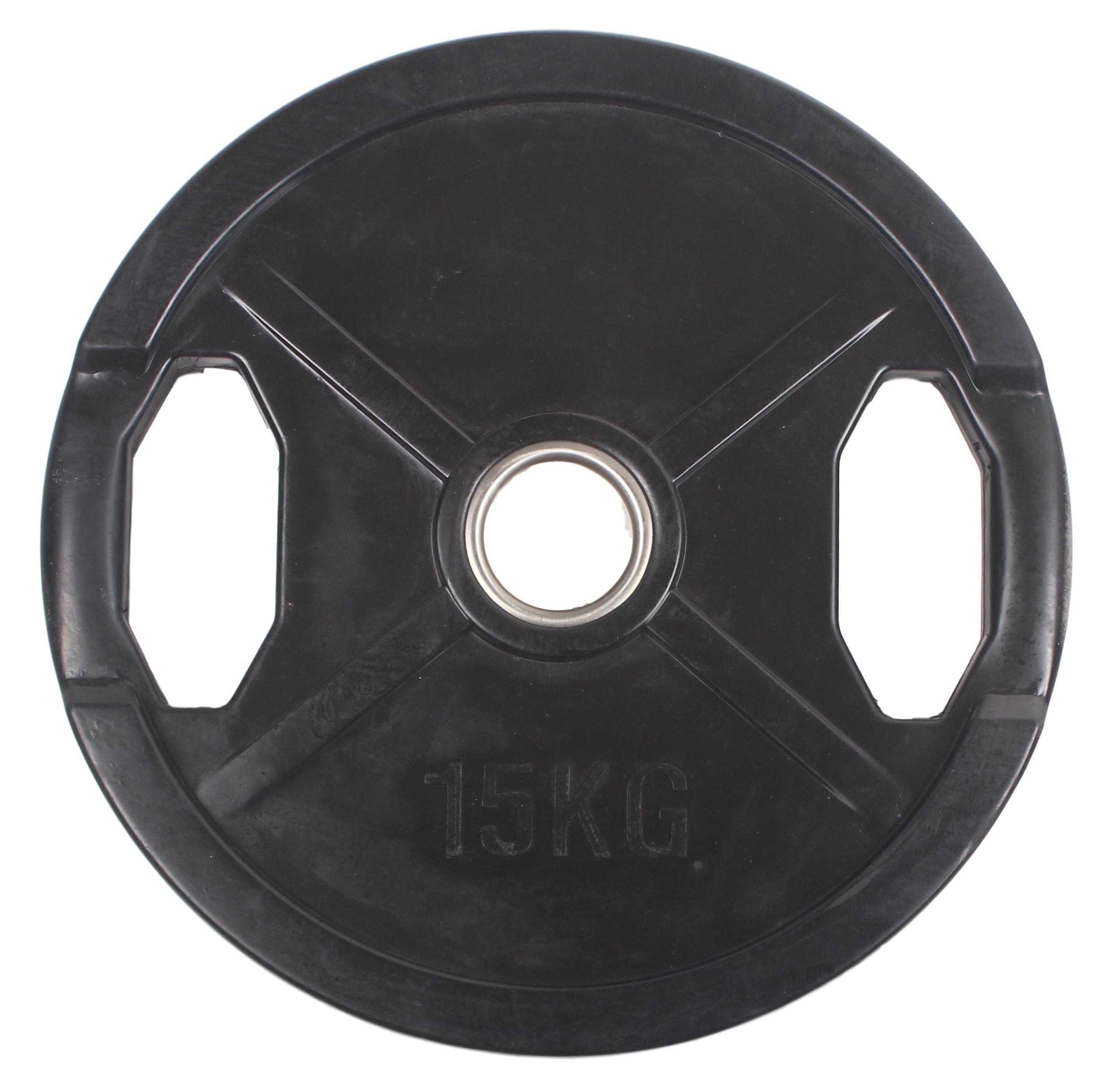 Peak Fitness -  50 mm vægtskive   - Gummi - 15 kg - Sort