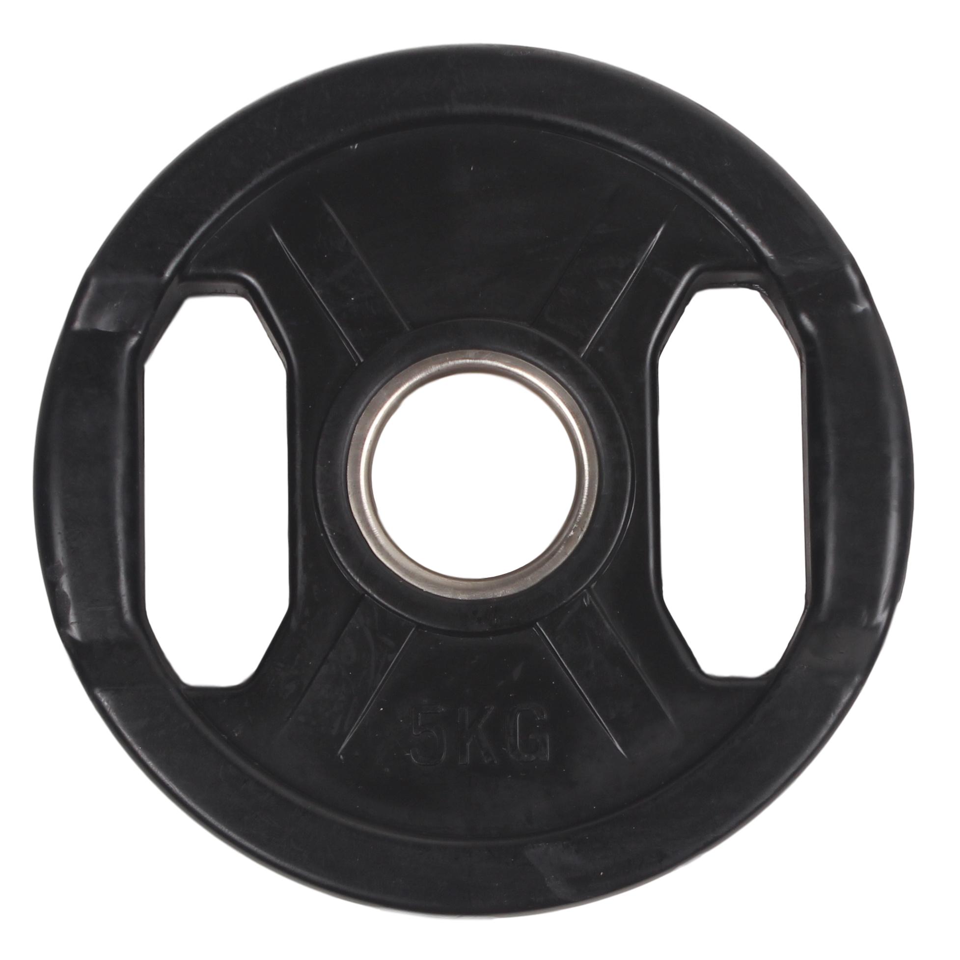Peak Fitness -  50 mm vægtskive   - Gummi - 5 kg - Sort