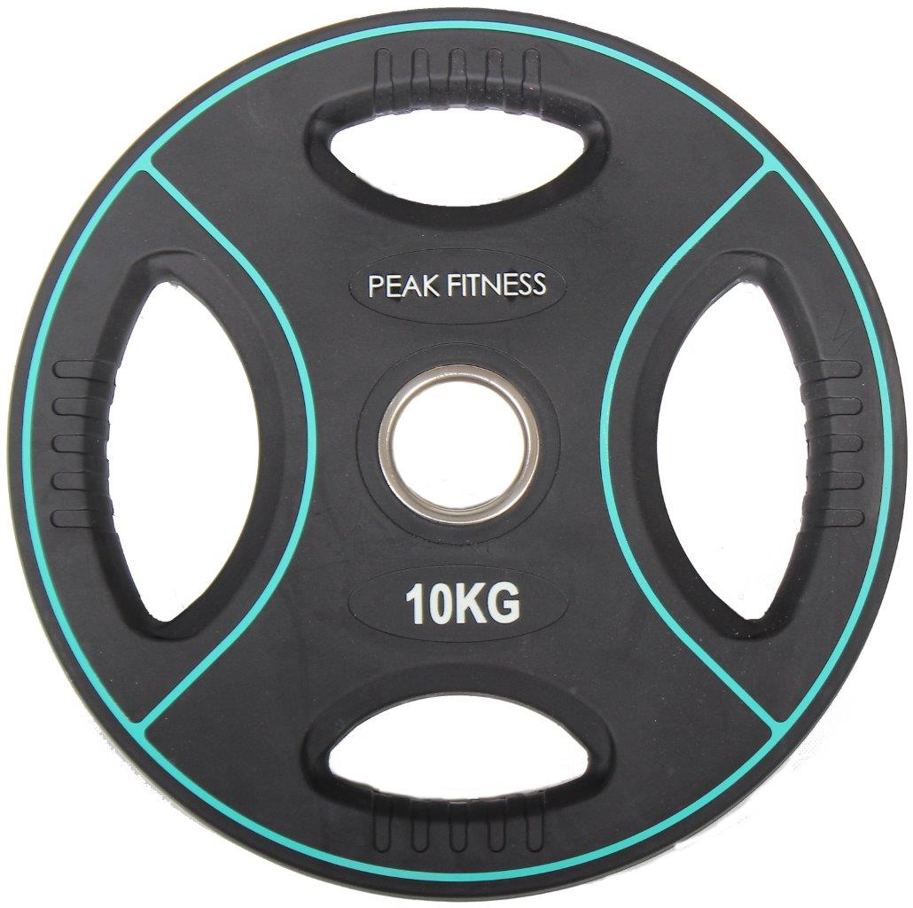 Peak Fitness -  50 mm vægtskive Poly Urethane - 10 kg