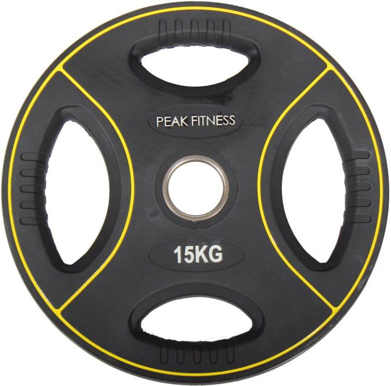 Peak Fitness -  50 mm vægtskive Poly Urethane - 15 kg