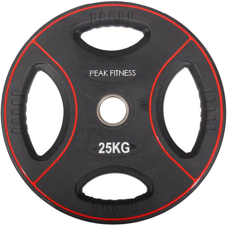 Peak Fitness -  50 mm vægtskive Poly Urethane - 25 kg