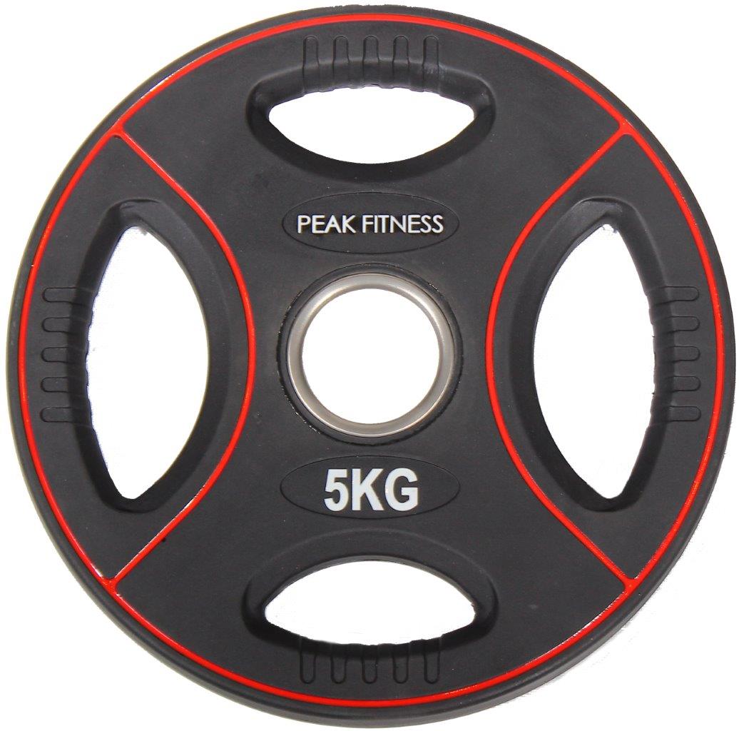 Peak Fitness -  50 mm vægtskive Poly Urethane - 5 kg