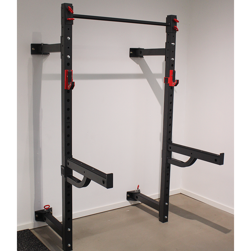 Peak Fitness -  Foldbar Squat Rack + Safety Arms