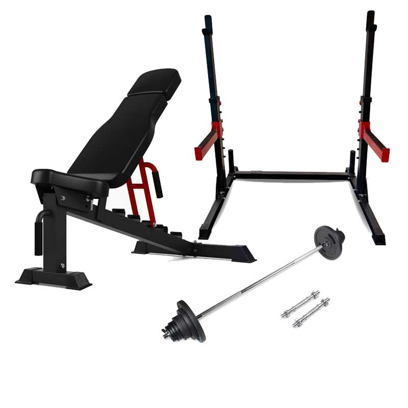 Peak Fitness -  træningssæt inkl.  vægtsæt 30 mm.  - Støbejern - 110 kg