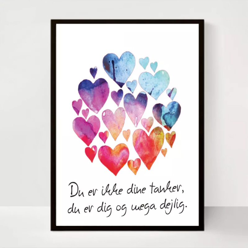 Inspirerende plakat til børn - Du er ikke dine tanker