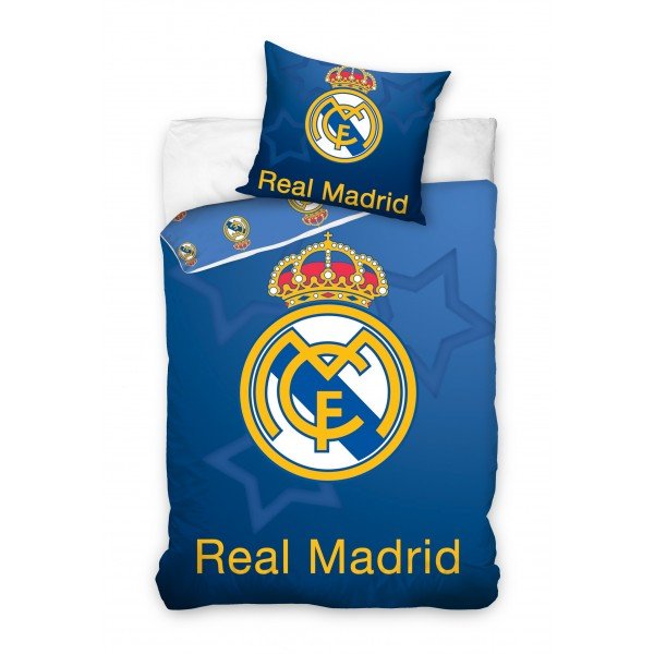 Real Madrid duvet set - RM logo - blue-gold-one-size