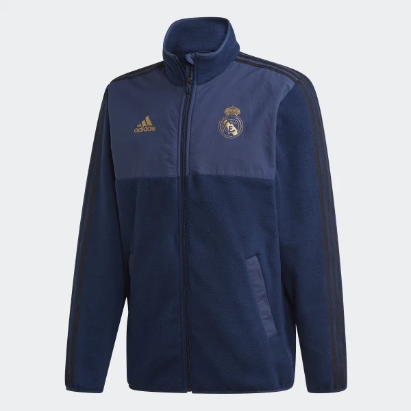 Real Madrid fleecejakke 2019/20 - navy med guld på udsalg