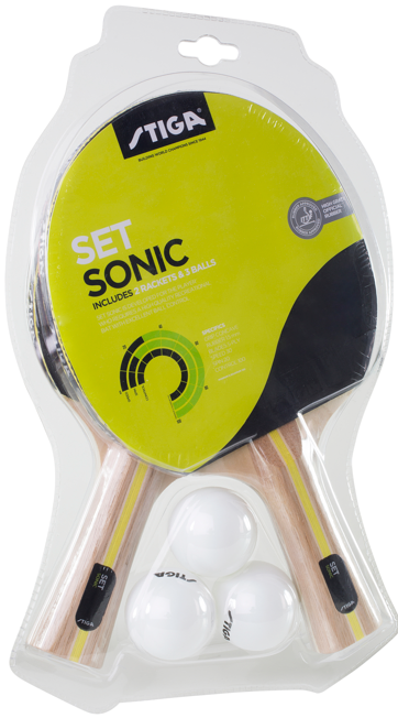 Stiga -  Set Sonic (2 bat + 3 bolde)