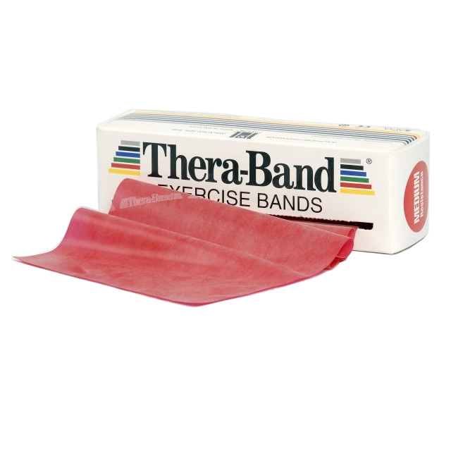 Thera-Band Træningselastik Bånd Medium Rød 5,5m - Udsalg!