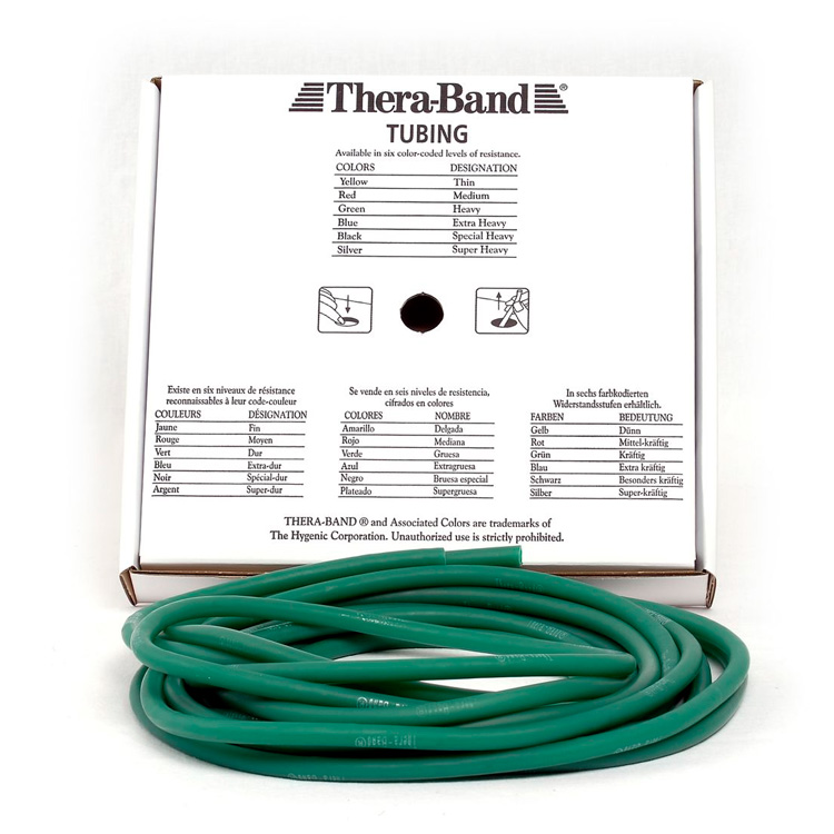 Thera-Band Tubing Level 3 - Hård Grøn Træningselastik 7,5m