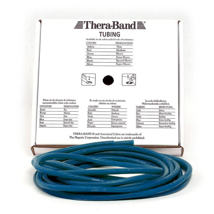 Thera-Band Tubing Level 4 Ekstra Hård Blå 7,5m Træningselastik