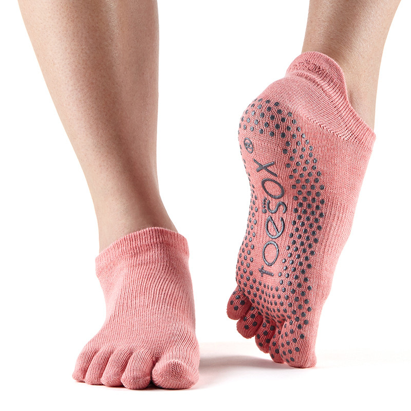 ToeSox Fulltoe Grip Strømper – Melon Tilbud!