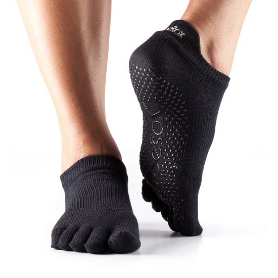 ToeSox Fulltoe Lowrise Grip Strømper – Sort Udsalg