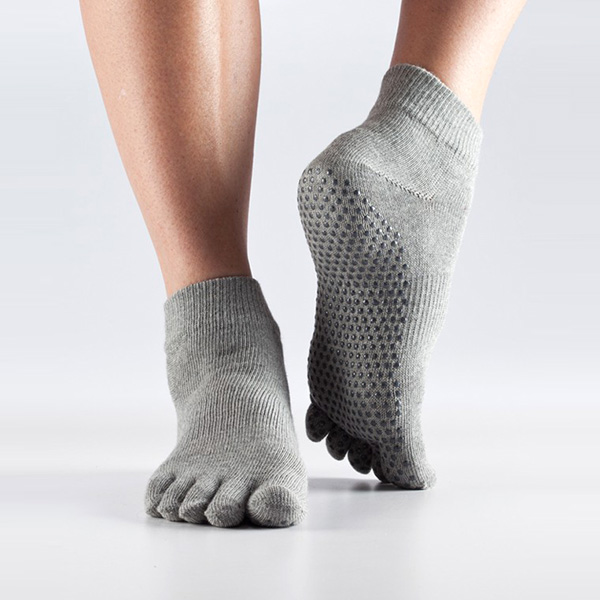 ToeSox Non-slip Ankelstrømper til Yoga - Grå Elegance