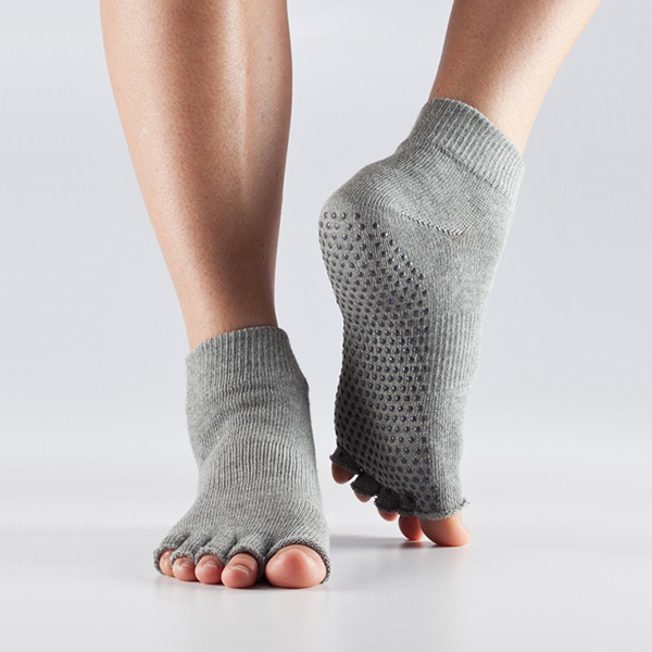 ToeSox Halftoe Ankelstrømper – Grå Non-slip til Yoga