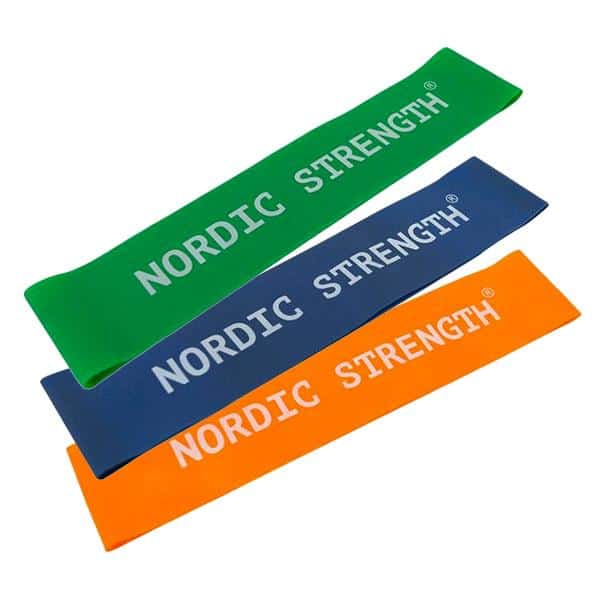 Træningselastik 3-PACK fra Nordic Strength - Grøn, Blå, Orange