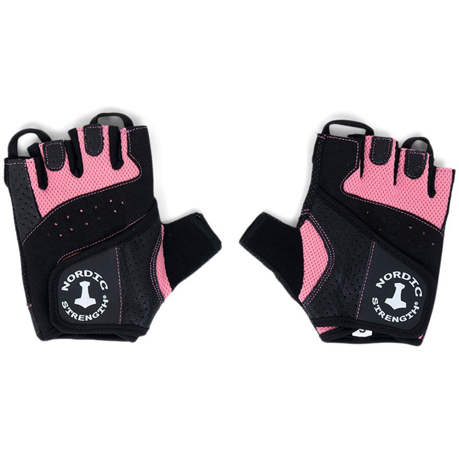 Skridsikre pink træningshandsker fra Nordic Strength